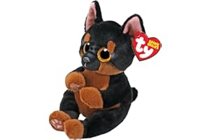 Ty Beanie Bellie Fritz - Black and Tan Dog - 6"", Black/Tan