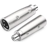 DISINO Female RCA to XLR Male Adapter, XLR to RCA Converter Gender Changer Audio Coupler Connector for Microphone Connections