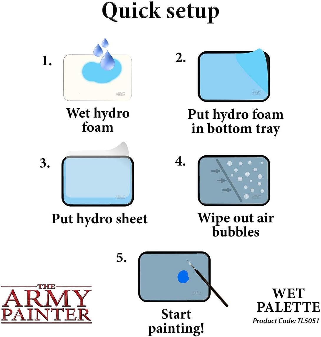 The Army Painter Wet Palette - Premium Brush Storing Palette with 50 Palette Sheets and 2 Sponges for Wargames Miniature Model Painting: Toys & Games