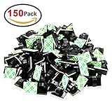 Homder 150 Pieces Long Lasting Adhesive Multipurpose Cable Clips Drop Clamp Cable Management Cable Ties Holder for Car, Office and Home