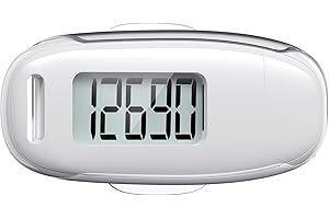 TAZUZFLA 3D Pedometer for Walking, Simple Walking Step Counter with Removable Clip and Strap, USB Rechargeable Step Tracker with Backlight, Accurate Step Counter for Men Women Kids Seniors