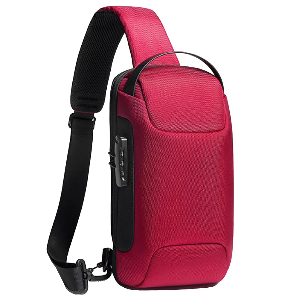 Oxford Sling Bag Backpack Crossbody Chest Pack for Men Women, #05red, 18cm(W)x10m(D)x34cm(H)(7.08"x3.93"x13.38") approx;, Fashion Sling Bag