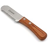 Groomer Essentials Coarse Carding Knife | Strips the soft, dense undercoat without cutting the topcoat; sturdy stainless steel blade with a classic wooden handle.