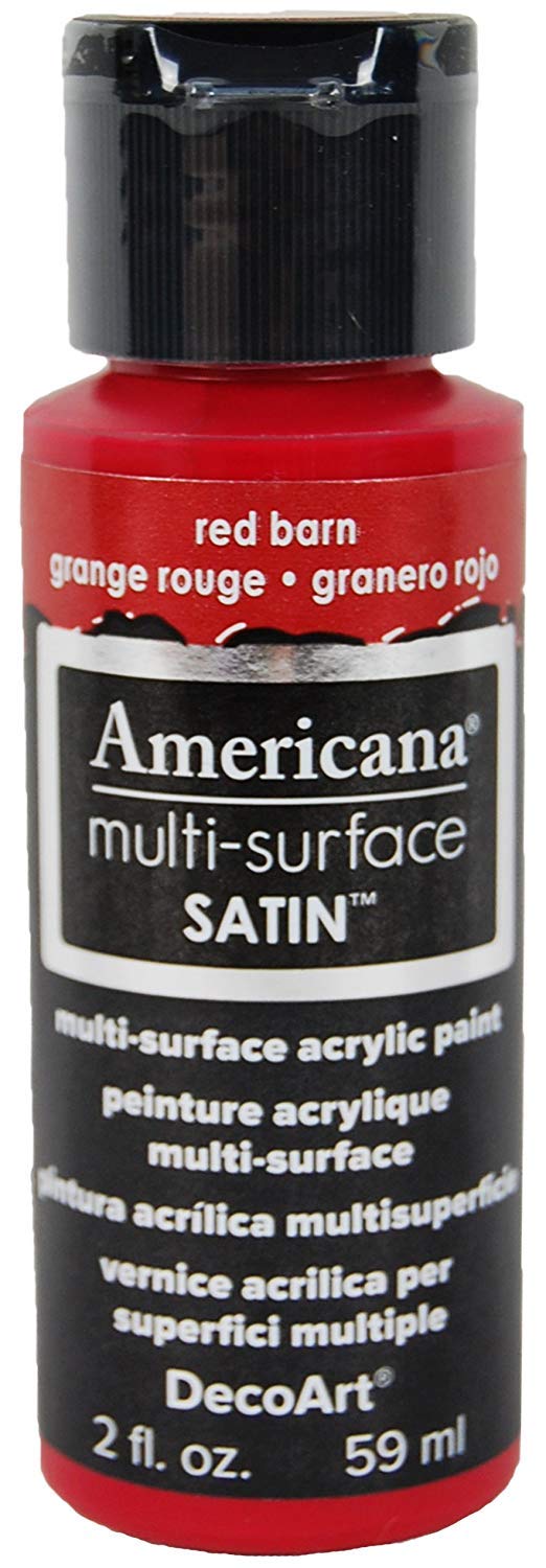 Deco Art Acrylics Multi-Purpose Paint, Red Barn Satin,4 x 1.38 x 1.38