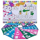 Face Paint Stencils By Bo Buggles | 120 Designs | Adhesive Stencils | Flex To Follow Contours Of The Body & Face For Perfect Application | Reusable Several Times.