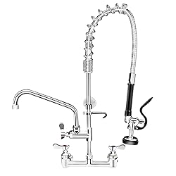 NETISR Commercial Faucet with Sprayer, Brass Chrome