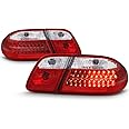 ACANII - For 1996-2002 Mercede-Benz W210 E300 E320 E430 E55 Red Clear LED Tail Lights Brake Lamps Pair Set Left+Right