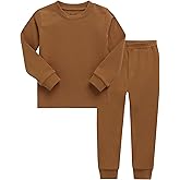 VAENAIT BABY 12M-12Y Kids Boys Girls Toddler Solid Cotton Daily Pajamas Pyjamas Sleepwear Set Basic