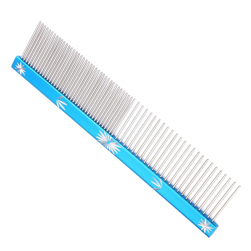 Regun Hair Comb - 3 Colors Pet Hair Trimmer Comb Dog Cat Hair Comb Anti-Static Comb Straight Row(BLUE)