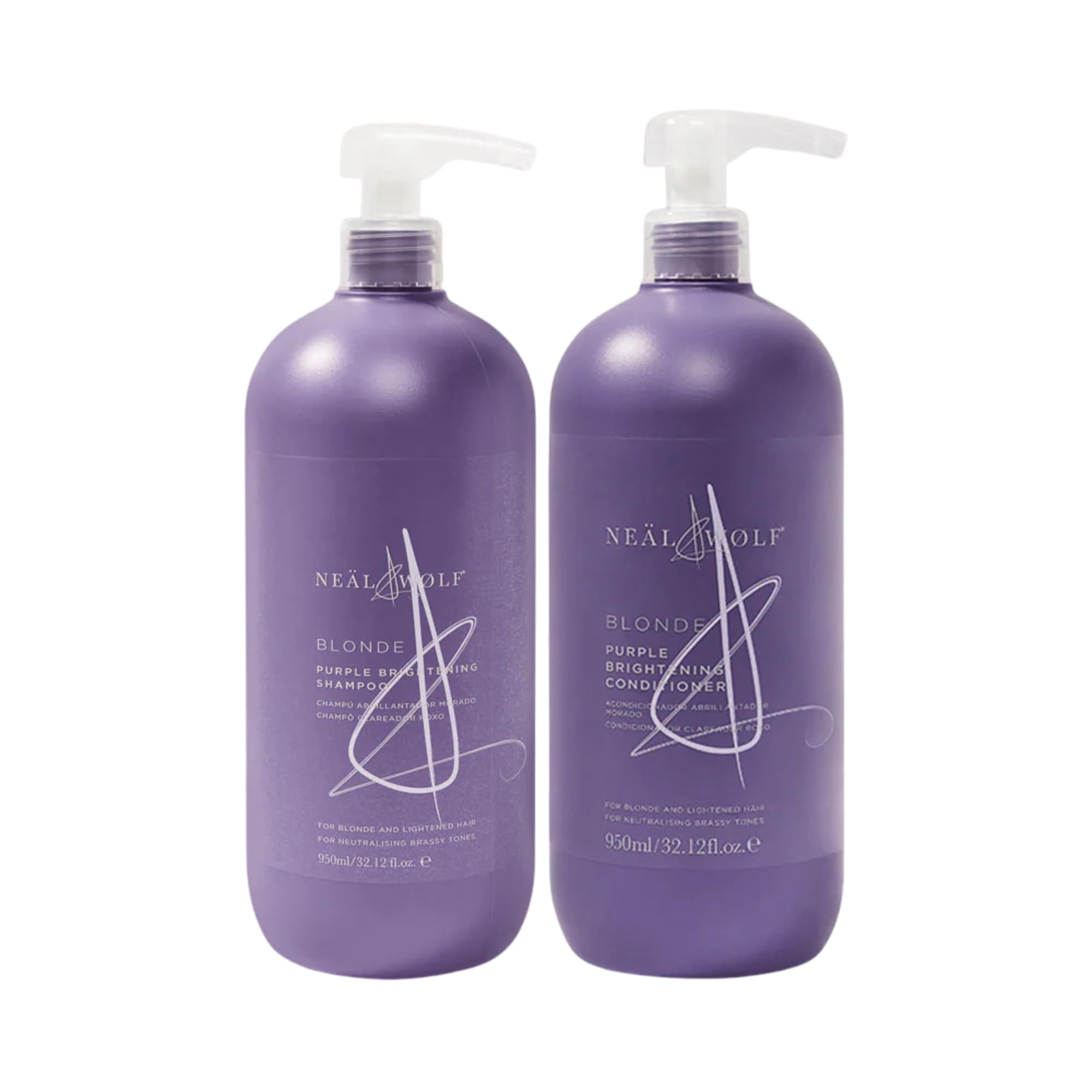 Neal & Wolf Blonde Purple Brightening Shampoo & Conditioner 950ml Duo