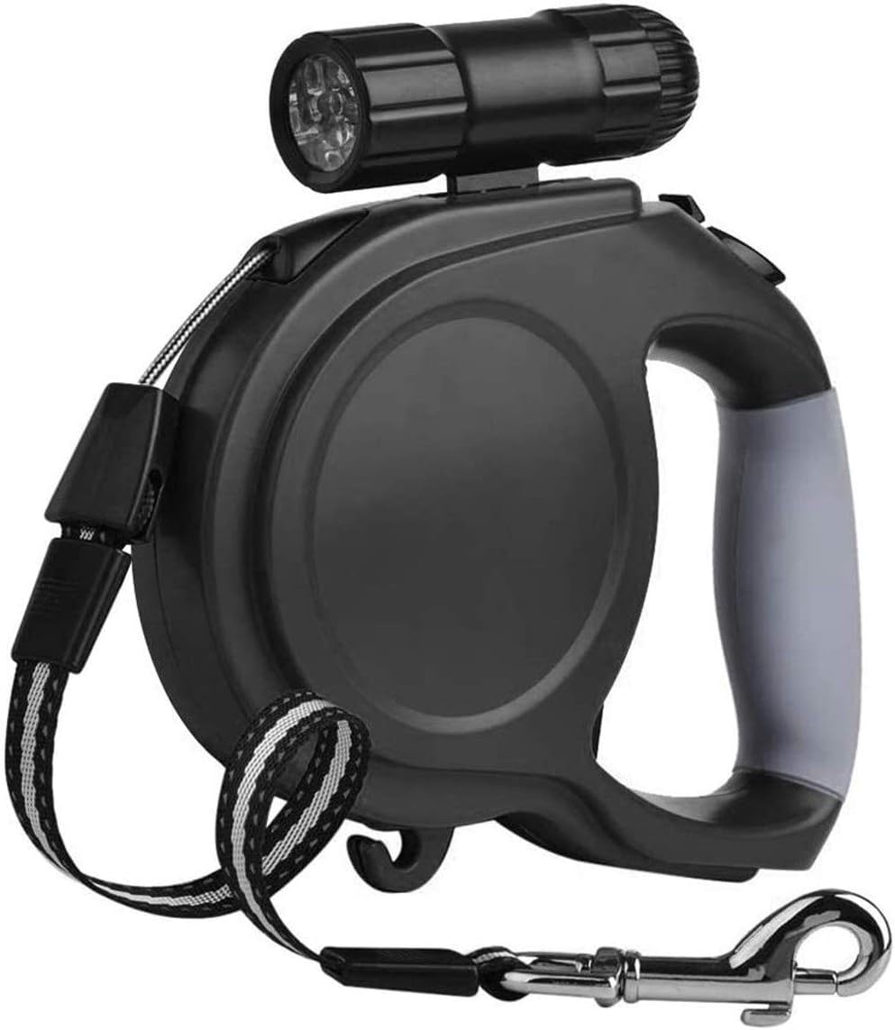 Retractable Dog Lead, 8M(26 Feet) Easy One Button Brake & Lock Extendable Dog Leash with LED