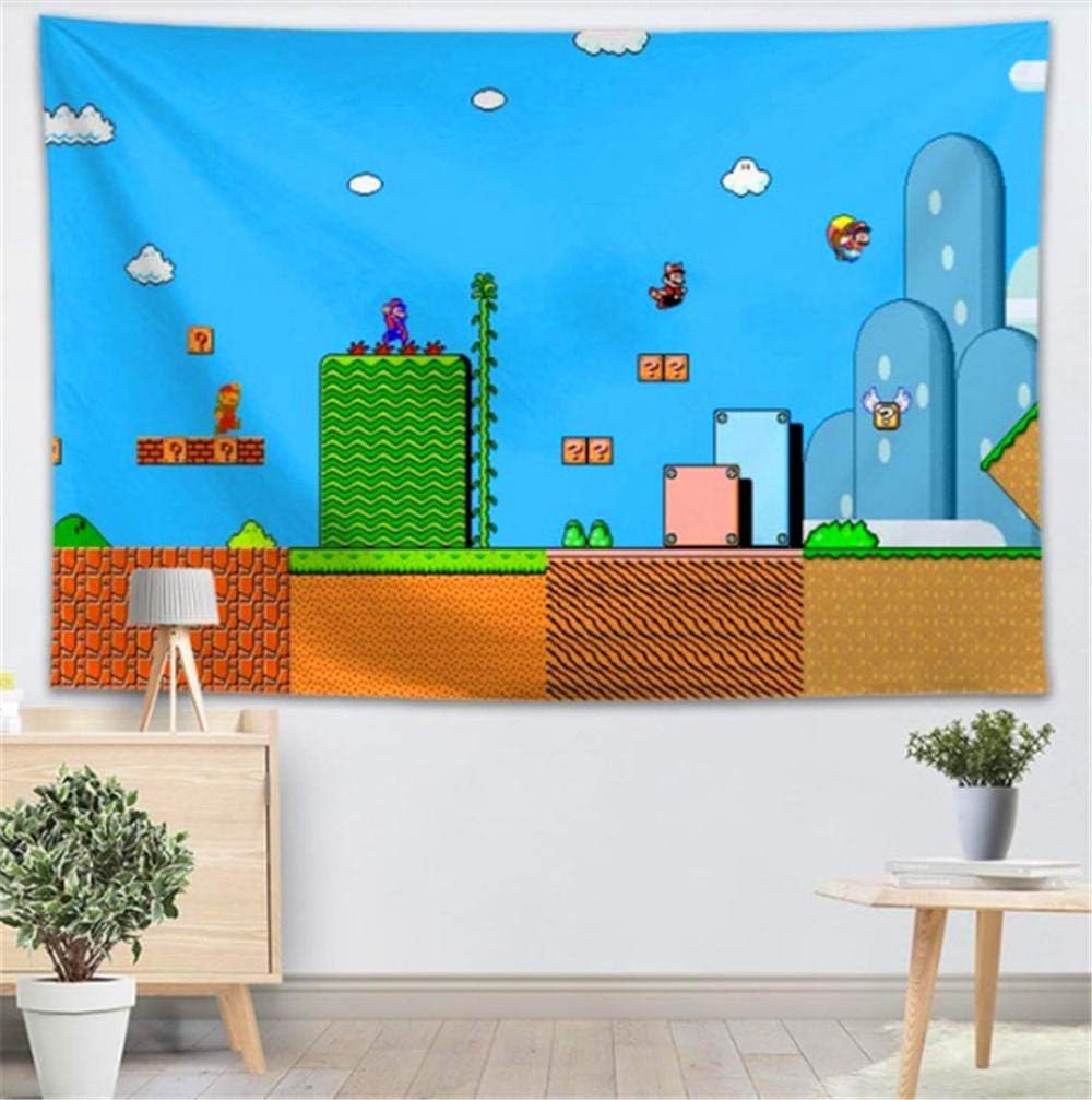 Tapestries Super Mario Wall Tapestry Sofa Cover Soft Fabric Wall Hanging Birthday Party Home Kid'S Room Decoration (130×150Cm) A