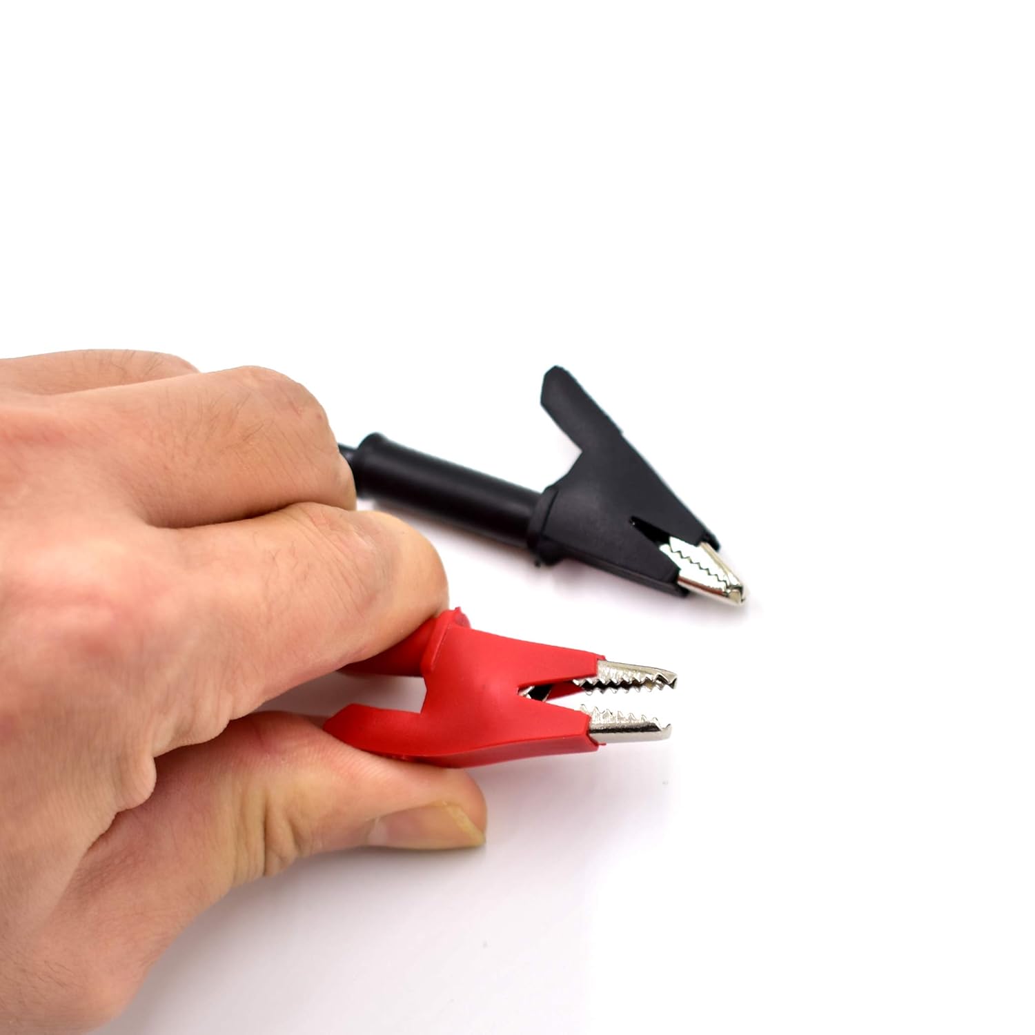 2Pcs Test Leads Alligator Clips to Alligator Clip Heavy Duty Silicone