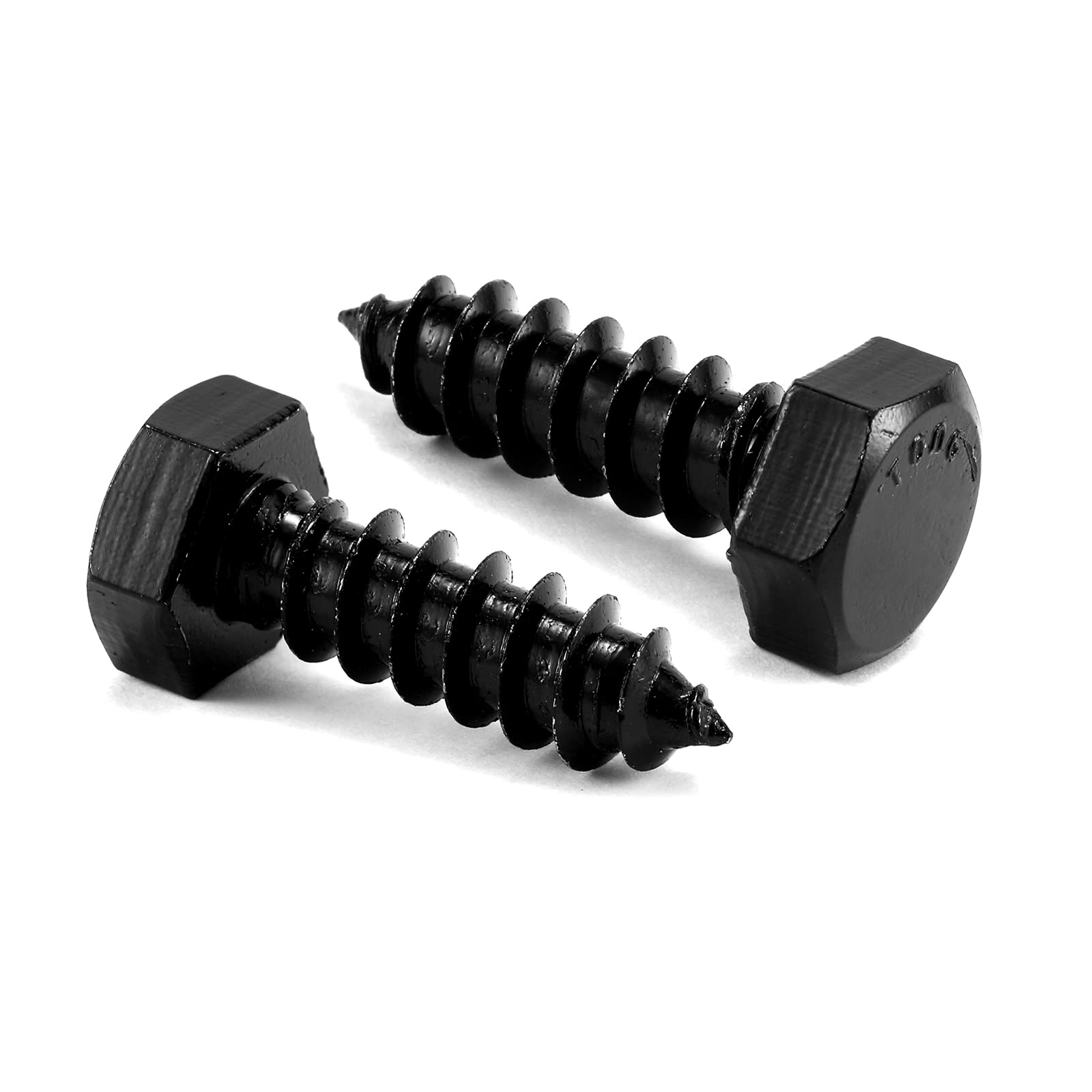 Photo 1 of 1/4" x 1" Hex Head Lag Screws Bolts 20Pcs 304 Stainless Steel 18-8, Partial Thread, Hexagon Head Wood Screws Black Oxide by SG TZH