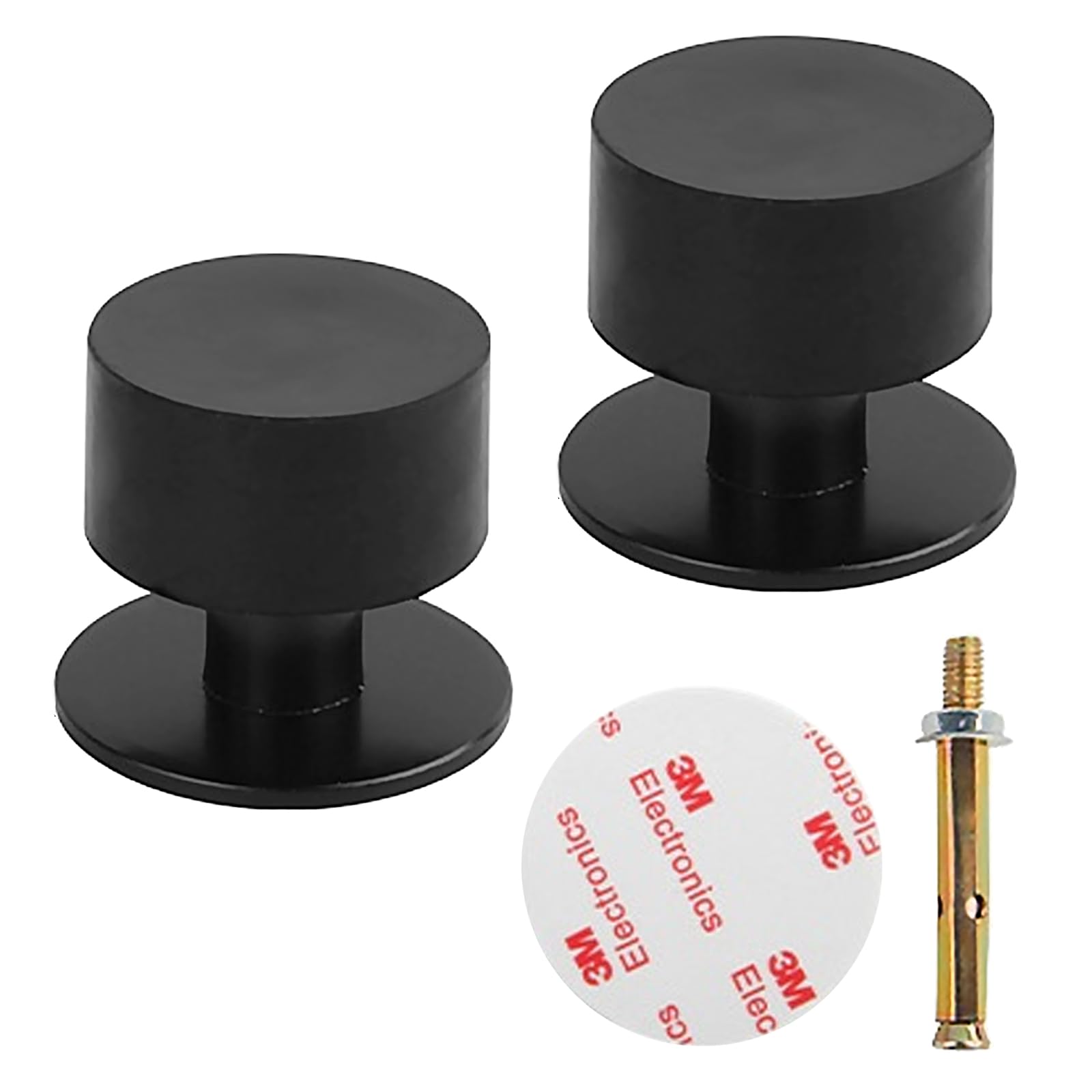 2 Pack Door Stops, Movstriker Door Stopper Stainless Steel & Rubber Body Floor Mounted Heavy Duty Door Stop Modern Wall Protector Indoor Doorstop for Skirtings