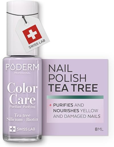 PODERM Nail Care Polish with Tea Tree Lilac 8ML Enriched Biotin Silicon