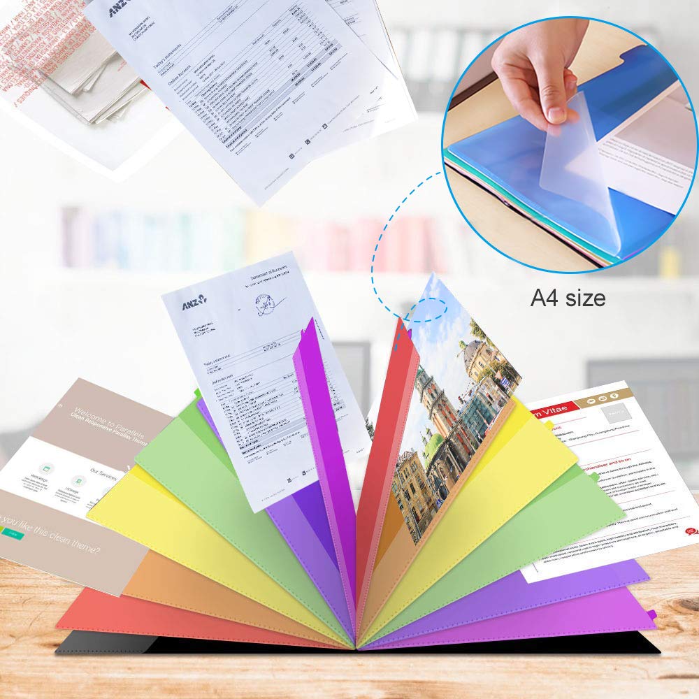 File Racks Expanding File Organiser with Lid A4 Plastic Document Wallet Folder for Home or Office Documents Folders with 12 Pages Colours Popper Wallet