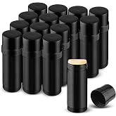 DMuuuDM 15 Pack 2 oz/60ml Plastic Deodorant Containers,Empty Round Twist-Up Solid Stick Tube Container for Homemade Deodorant,Shaving Soap Stick,Heel Lip Balm,Solid Lotion Bars-Top Filling,Black