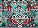 Relipop Women's 3/4 Sleeve Ethnic Style Bohemian Printed Mini Floral Tunic Dress (Large, Type 9)