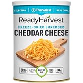Ready Harvest Freeze-Dried Shredded Cheddar Cheese, Pantry Size Can | 7 Servings 30-Year Shelf Life Freeze-Dried Shredded Cheddar Cheese for Cooking, Pantry Storage, Camping &amp; Emergency Food
