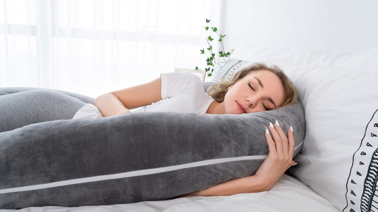 INSEN Pregnancy Pillow,Maternity Body Pillow with Pillow Cover,C Shaped Body Pillow for Pregnant Women: Home & Kitchen