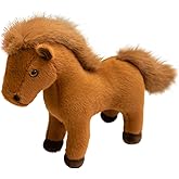 HOKESS Plush Horse Stuffed Animal,Brown Pony, 10 Inch Soft Cuddly Toy for Kids