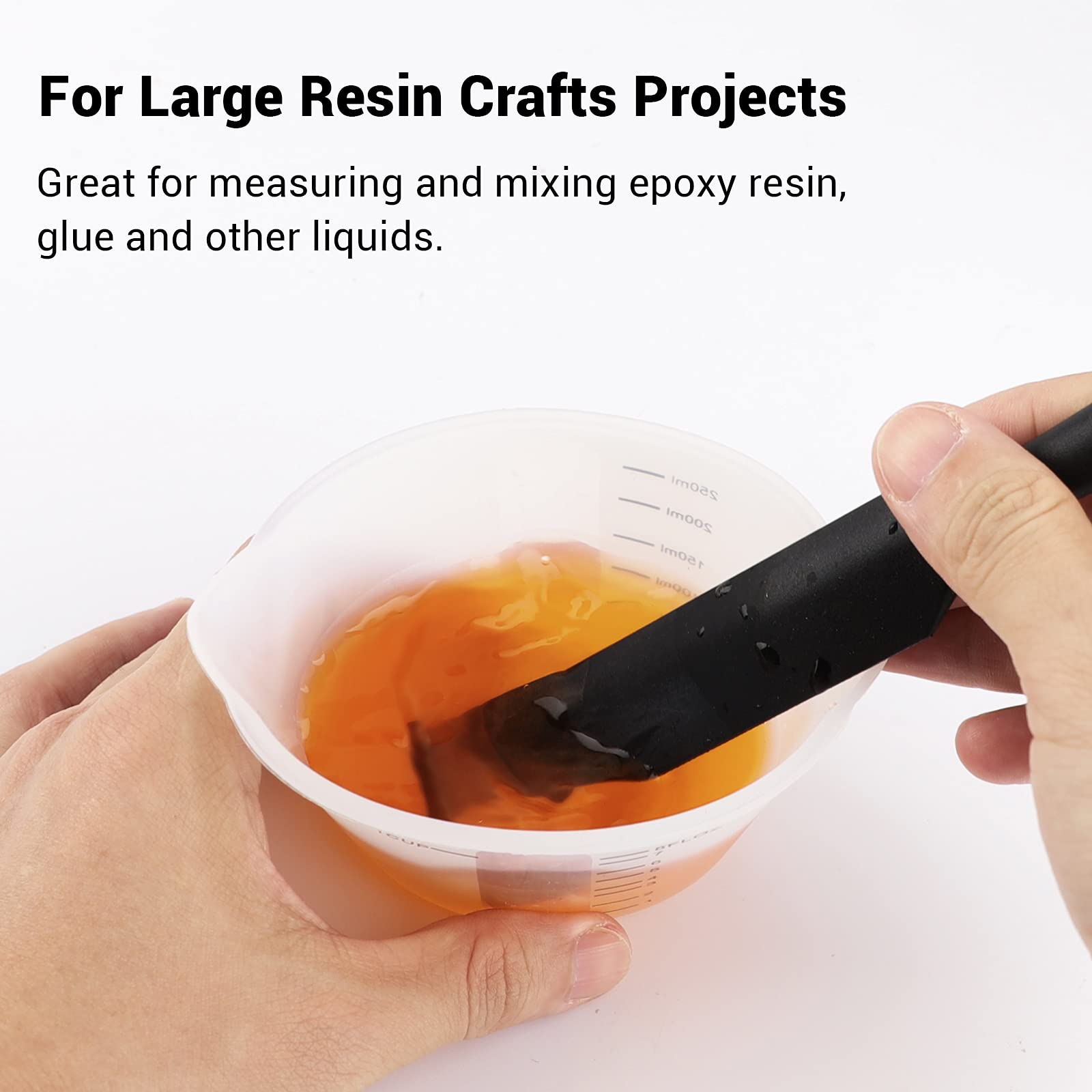 Gartful 500ml & 250ml Large Silicone Measuring Cups, Resin Mixing Cups for Epoxy, Jewelry Casting Molds, Acrylic Paint Pouring, Cup Making, Nonstick Reusable Craft Measuring Cups, 16oz & 8oz, Set of 2