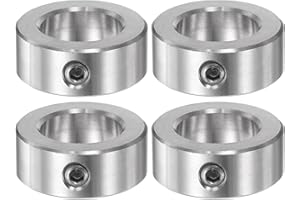 HARFINGTON 4pcs Shaft Collar 1" Bore 304 Stainless Steel Set Screw Shaft Collars, 1-5/8" OD, 5/8" Width, for Wheel Barrow Axle, Gearbox Assemblies, Machine Tools, Industry