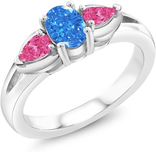 Amazon 925シルバーファッションリング7 X 5 Mmセットファンシーブルージルコニアからスワロフスキー リング 通販