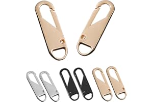 Deoward Zipper Pull, 6 PCS Replacement Metal Zipper Handle Mend Fixer Tab for Luggage, Suitcases, Backpacks, Jackets, Purses, Handbags