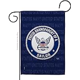 Proud Grandparent Sailor Garden Flag - Armed Forces Navy USN Seabee United State American Military Veteran Retire Official - House Banner Small Yard Gift Double-Sided Made in USA 13 X 18.5