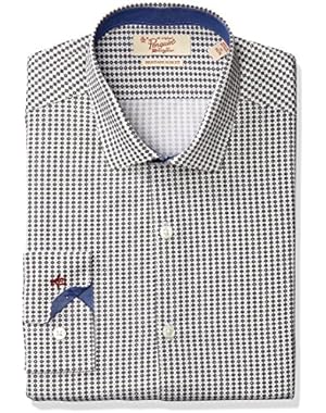 Men's Slim-Fit Geo-Print Dress Shirt