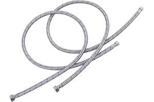 iVIGA 48-Inch Faucet Supply Lines: Braided Stainless Steel Flexible Faucet Hose Connector - 3/8" Compression x 1/2" FIP Water Supply Lines for Kitchen Bathroom Sink Hose Extension 2pcs