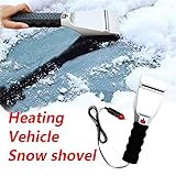 HeziCat Heated Snow Ice Scraper for Car - Electric Heated Auto Windshield Window
