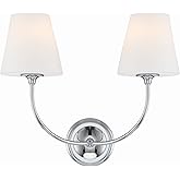 Crystorama Libby Langdon Sylvan 2 Light Polished Chrome Sconce with Glass Shades