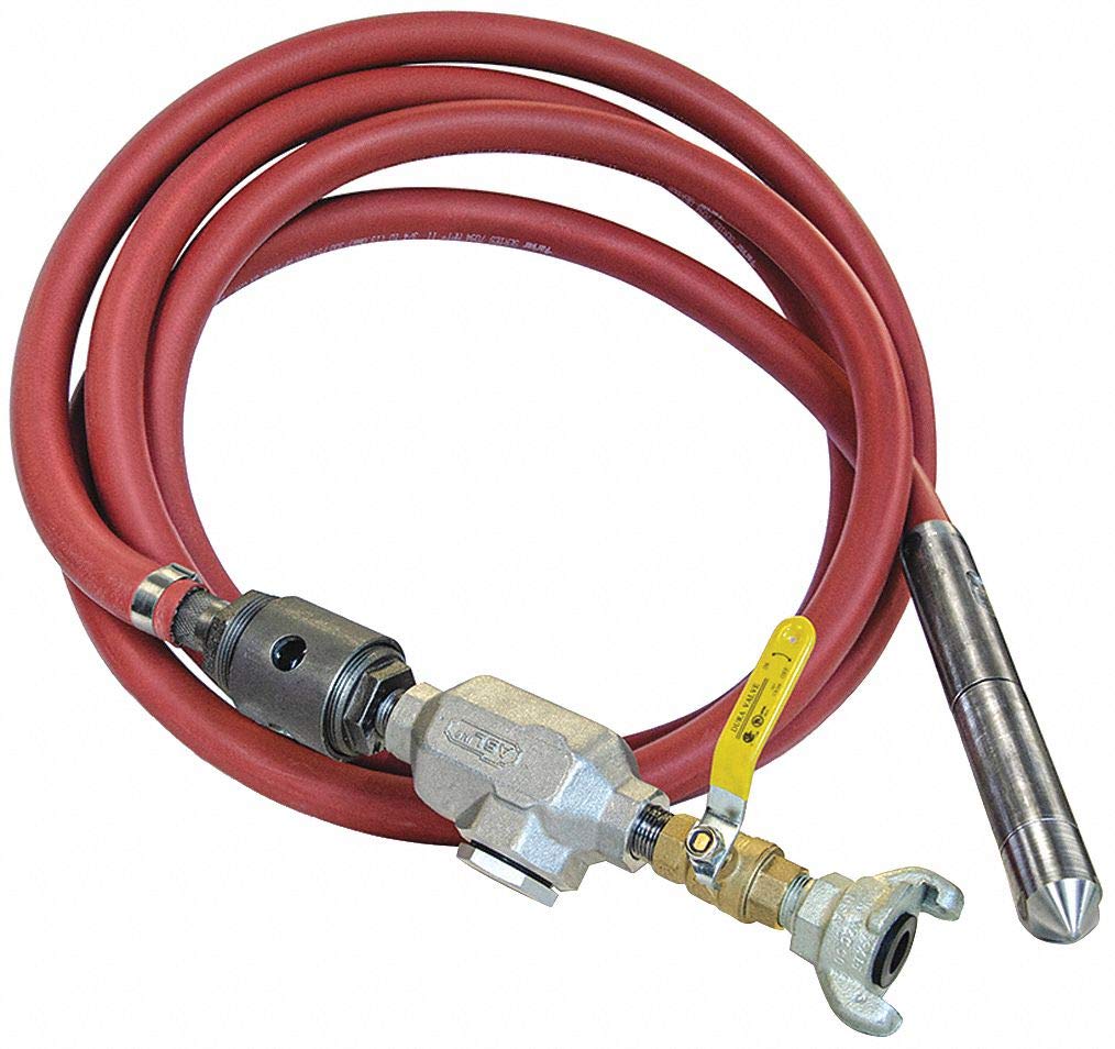 11' High Frequency Pneumatic Internal Concrete Vibrator w/ 1 3/8" Head, Flexible