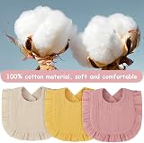 Vicloon Baby Teething Bibs Set Absorbent Muslin 3 pcs 29cm Neck 25x22cm view 4