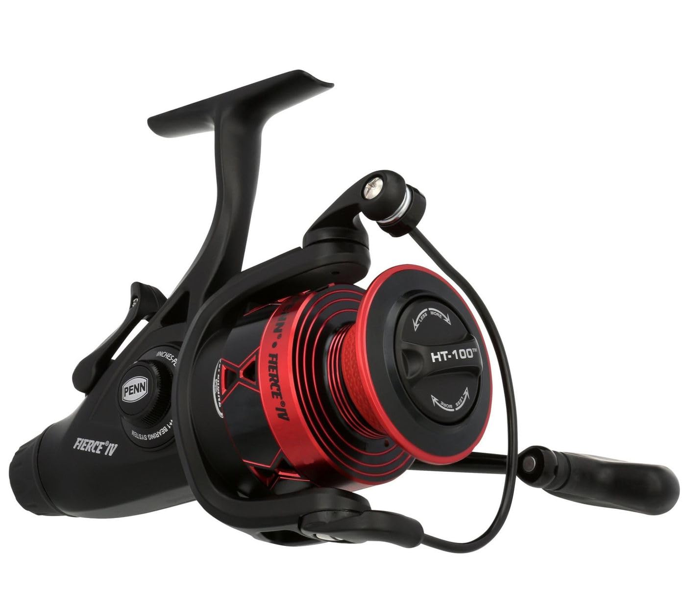 PENN Fierce IV Live Liner, Fishing Reel, Spinning Reels, Sea - Inshore Fishing, Versatile Sea Fishing For Boat, Kayak, Shore, Jigging, Surf, and All-Round Use, Unisex, Black/Red, 2500