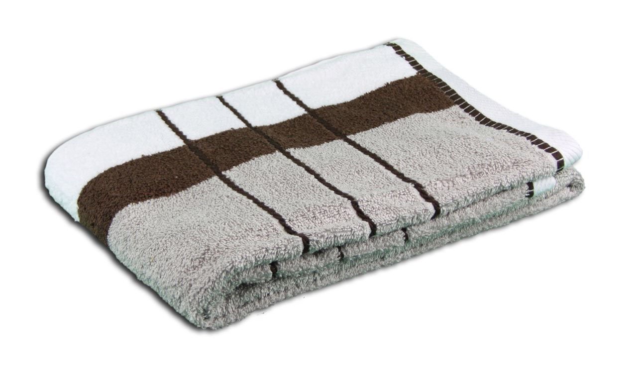 Gözze - Beach Towel, 100% Baumwolle, Berlin, Striped, 70 x 140 cm - Taupe/Chocolate — image 1