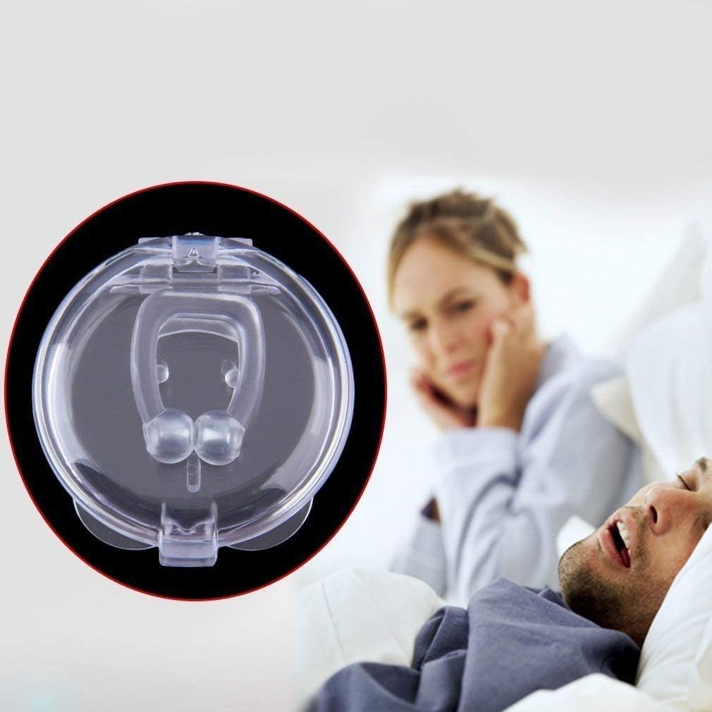 Vmoni Silicone Magnetic Anti Snore Stop Snoring Nose Clip Sleep Tray Sleeping Aid Apnea Guard Night Device with Case
