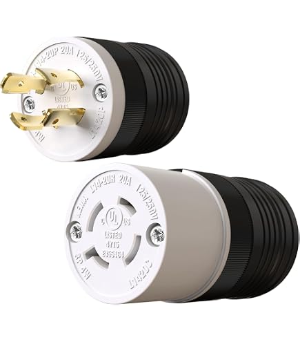 1- Hubbell HBL2320 - NEMA L6-20R Twist Lock Receptacle, Rated 20A