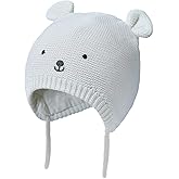 Somaler Baby Knitted Winter Hats Infant Newborn Toddler Autumn Cute Earflap Cotton Lined Beanie Hat for Boys Girls