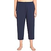 Weintee Women's Plus Size Knit Capri Pants with Pockets