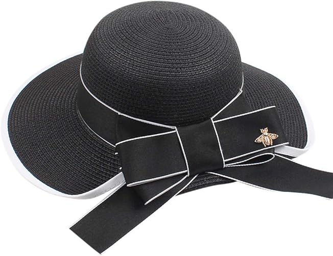 sun hat with black bow