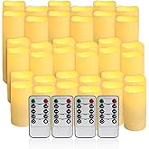 36 Pack Flameless Waterproof Indoor Outdoor Led Candles Equipped with Remote Controls and Timer, Ideal for Weddings, Table De