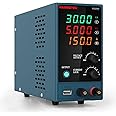 HANMATEK HM305 DC Power Supply Variable, 0-30V/0-5A Adjustable Bench Power Supply with 4-Digit LED Display, Display Power, Lo