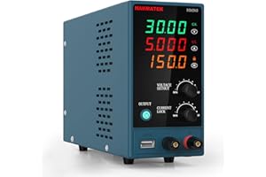 Adjustable DC Power Supply (0-30 V 0-5 A) with Output Enable/Disable Button HANMATEK HM305 Mini Variable Switching Digital Bench Power Supply