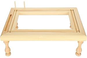 Adjustable Embroidery Frame Stand Beech Wood Scroll Quilt Holder for Stitching Sewing Craft, Durable, Glossy and Adjustable S