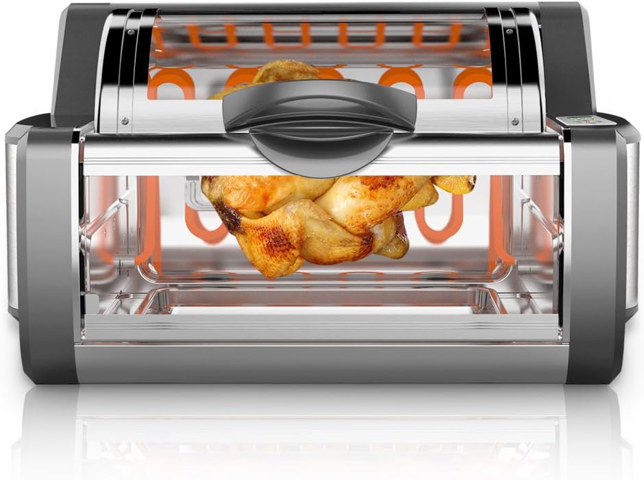 Amazon Com Nutrichef Digital Countertop Rotisserie Oven