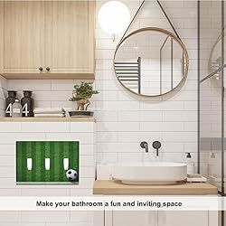 Pznen Triple Toggle Wall Plate, Green Football